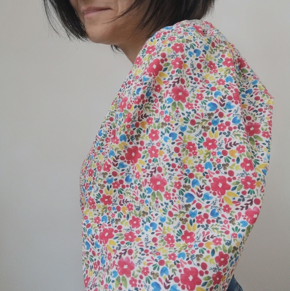 Top crop with big sleeve 100% organic cotton new handmade made in Canada XS - Picture 3 of 6